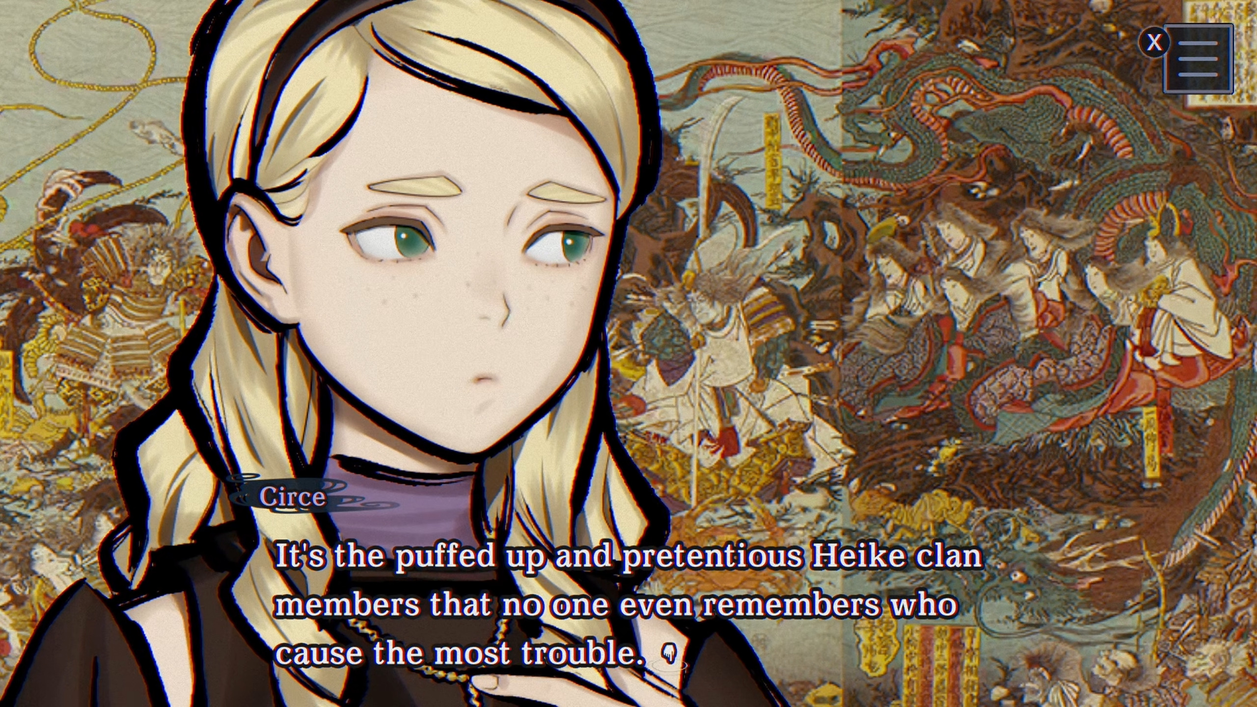 Circe delivers a lecture on the Heike clan history.