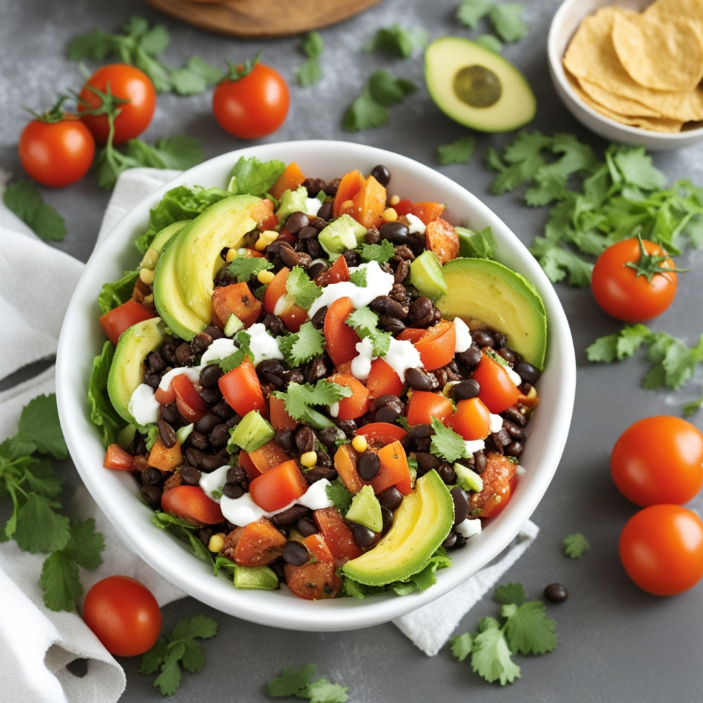 Black Bean and Tomato Crunch Salad