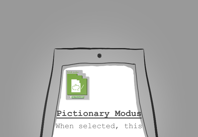 Angelica's phone displaying an article about the Pictionary Modus