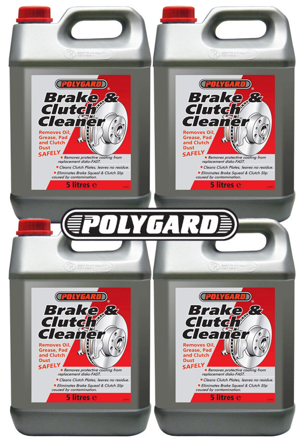 4x Polygard Brake & Clutch Cleaner Removes Oil, Grease, Dust Polyguard 5L eBay