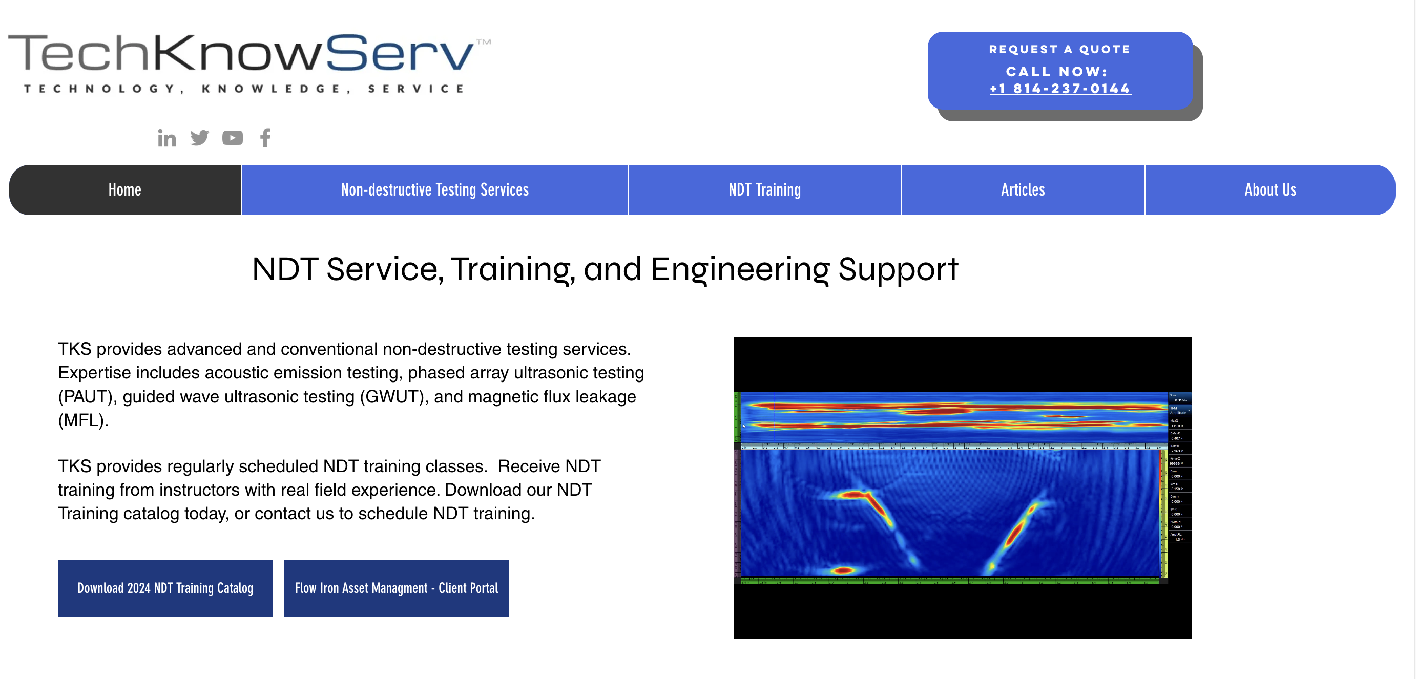 TechKnowServ - a non-destructive testing company that provides services to organizations and private clients.