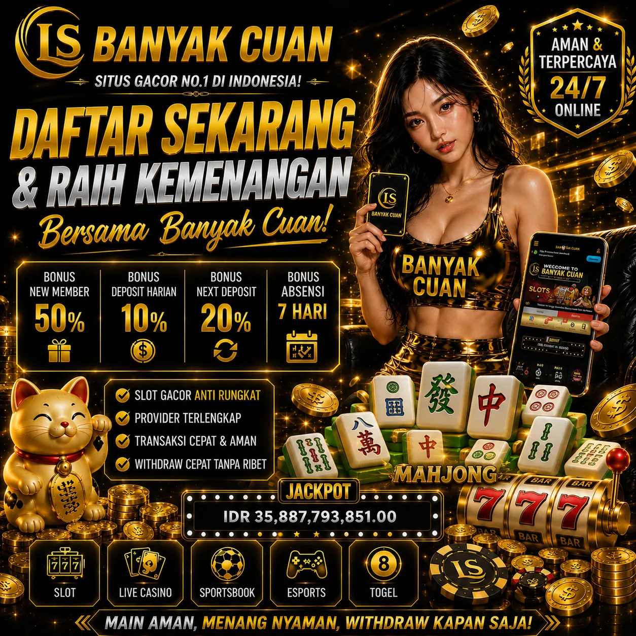 Thumbnail 1 of 3, Poster, INATOGEL : Daftar Slot88 Online Terbaru Rank 1 2026 Dengan Jackpot Progresif Harian designed and sold by INATOGEL.
