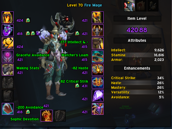 421 Fire/Frost/Arc Mage,8/8M,3060 io,421 Bis trinkets - EpicNPC