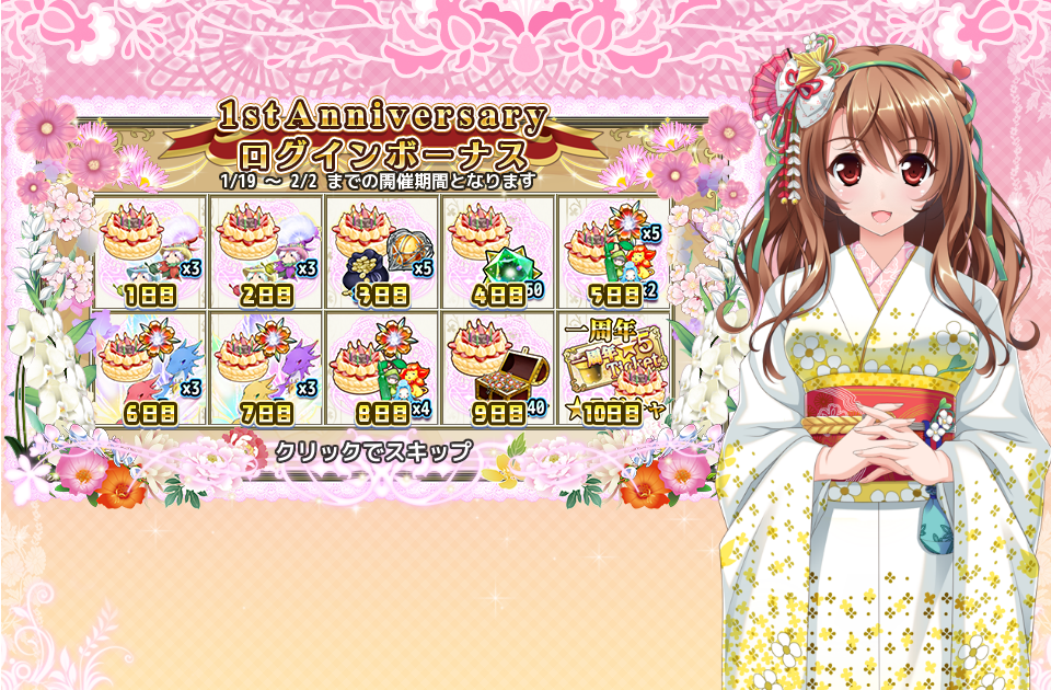 1st Anniversaryログインボーナス 1st Anniversaryログインボーナス