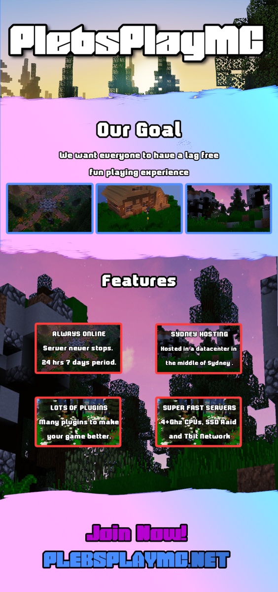 PlebsPlayMC | 24/7 Survival | Economy | Sydney Hosting Minecraft Server