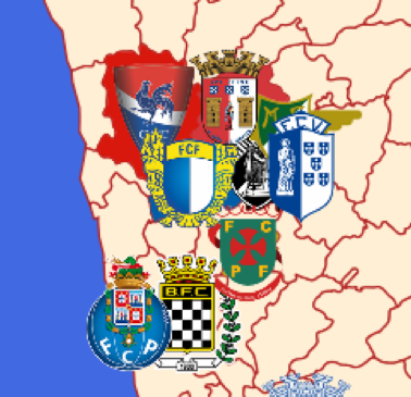 Mapa com todas as equipas da 1ª e 2ª Liga Portuguesa de 19/20 [OC] :  r/PrimeiraLiga