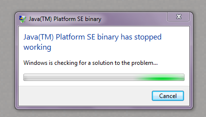 Java Tm Platform Se Binary Has Stopped Working Windows 7 64bit Java Edition Support Support Minecraft Forum Minecraft Forum