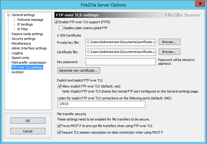 filezilla server windows 2003 firewall