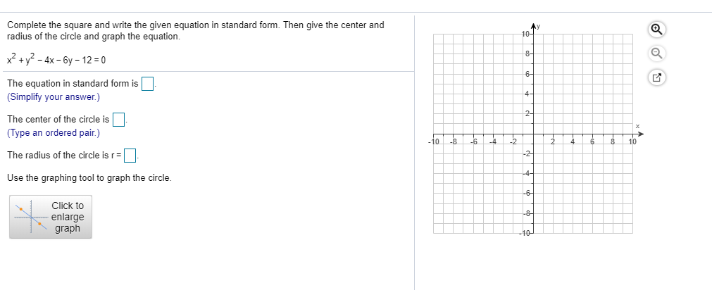 Solved Complete the square and write the given equation in | Chegg.com