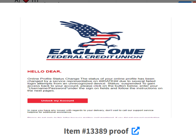 ✓ Eagle One FCU ✓ { LETTER } ⭐ Clean inbox Letter 2025 ❤️