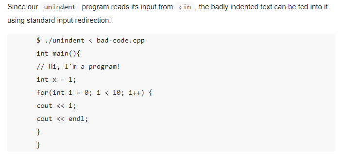 Solved Task A. Removing indentation Before we make a program | Chegg.com