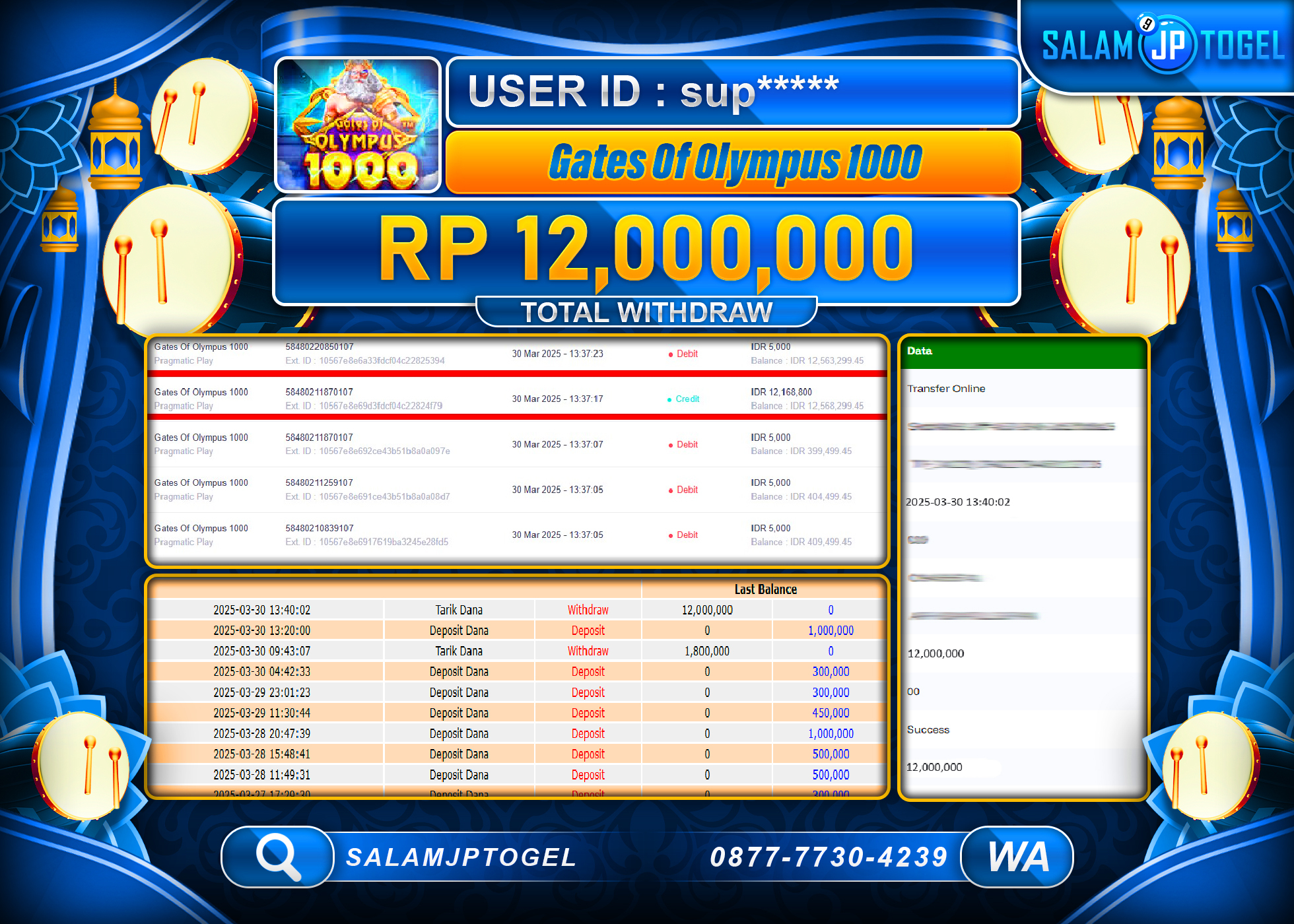 SALAMJPTOGEL MENANG LUCKY DOG  Rp. 12,000,000 LUNAS