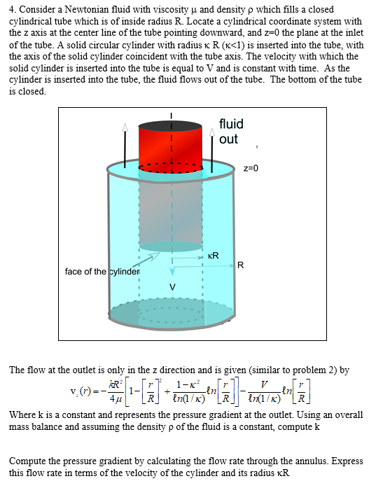 Solved 4. Consider a Newtonian fluid with viscosity μ and
