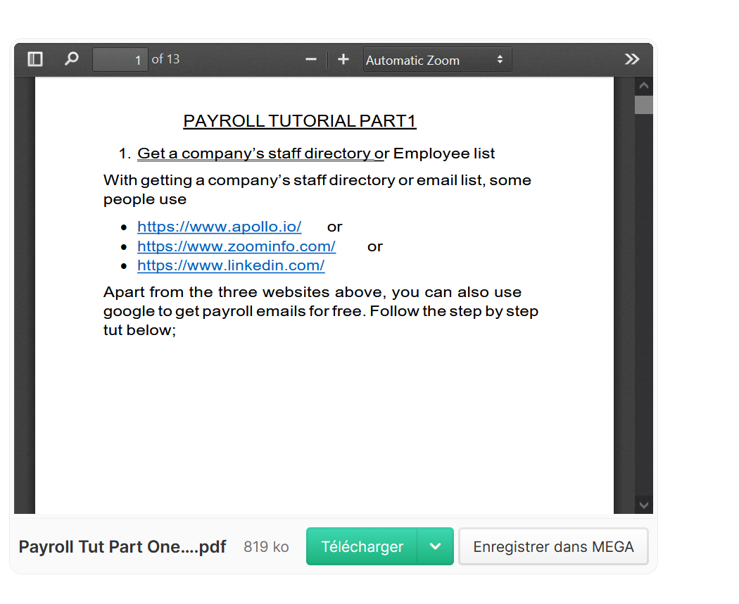 Payroll Tut Part One 15$📌Fresh-Method☑️-High-Quality-PDF-☑️Latest-