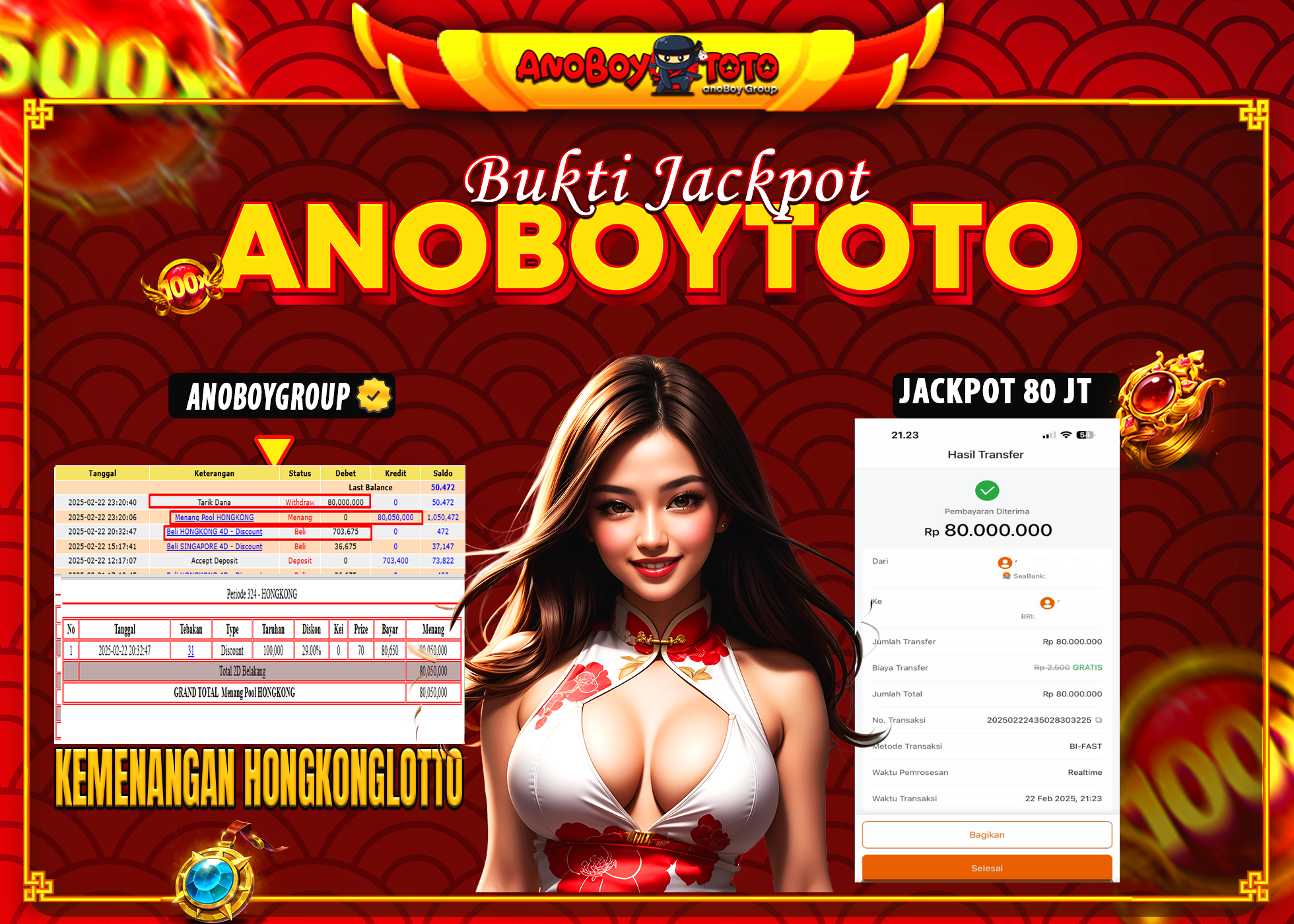 ANOBOYTOTO di Togel HongkongLotto RP.80.000.000 LUNAS