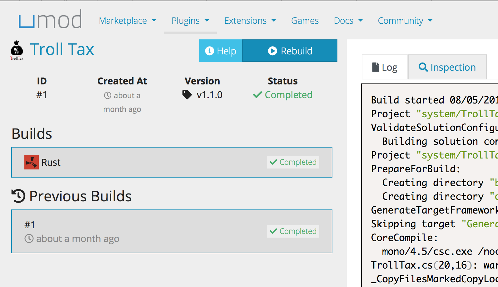 uMod Unexpected symbol `endoffile' Troll Tax Community