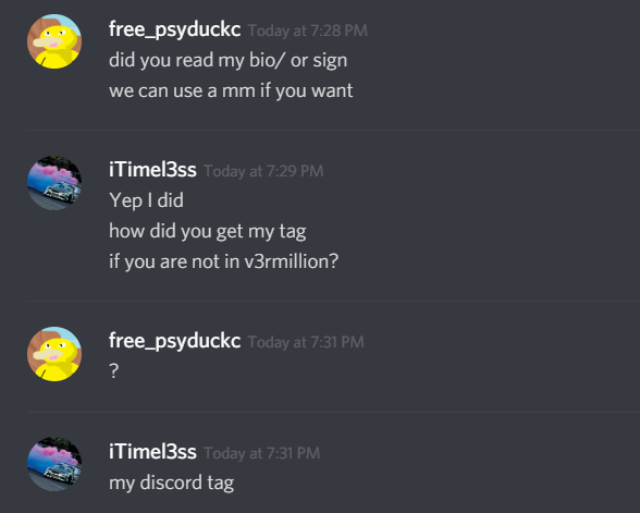 The Worst Impersonator Free Psyducks 1609 Attempted To Sell Me Robux - v3rmillion discord to buy robux