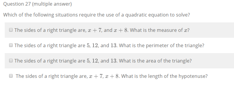 Solved Question 27 (multiple answer) Which of the following | Chegg.com