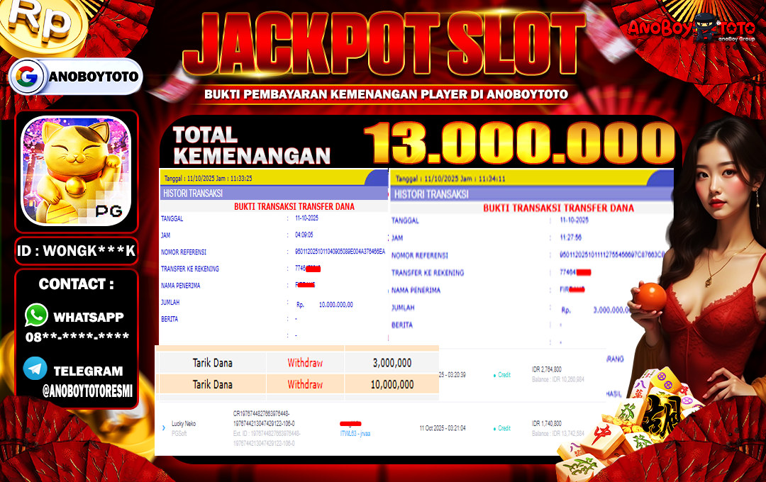 ANOBOYTOTO di Lucky Neko PGSoft RP.13.000.000 LUNAS