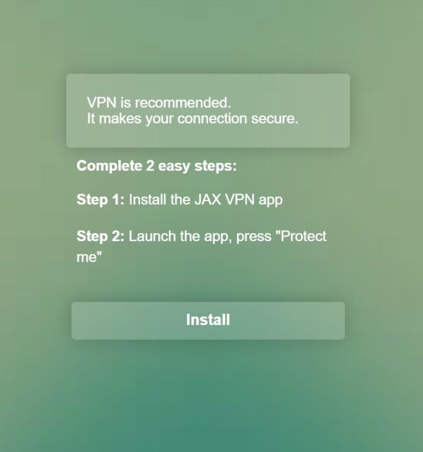 [CPI app] WW | Jax VPN Push Prelander (Android)  