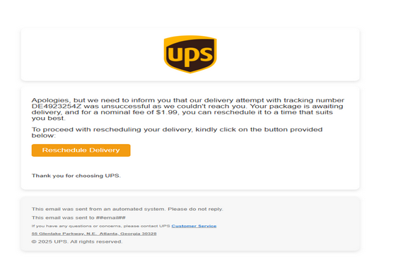 UPS Letter High Quality Send Inbox HTML 2025