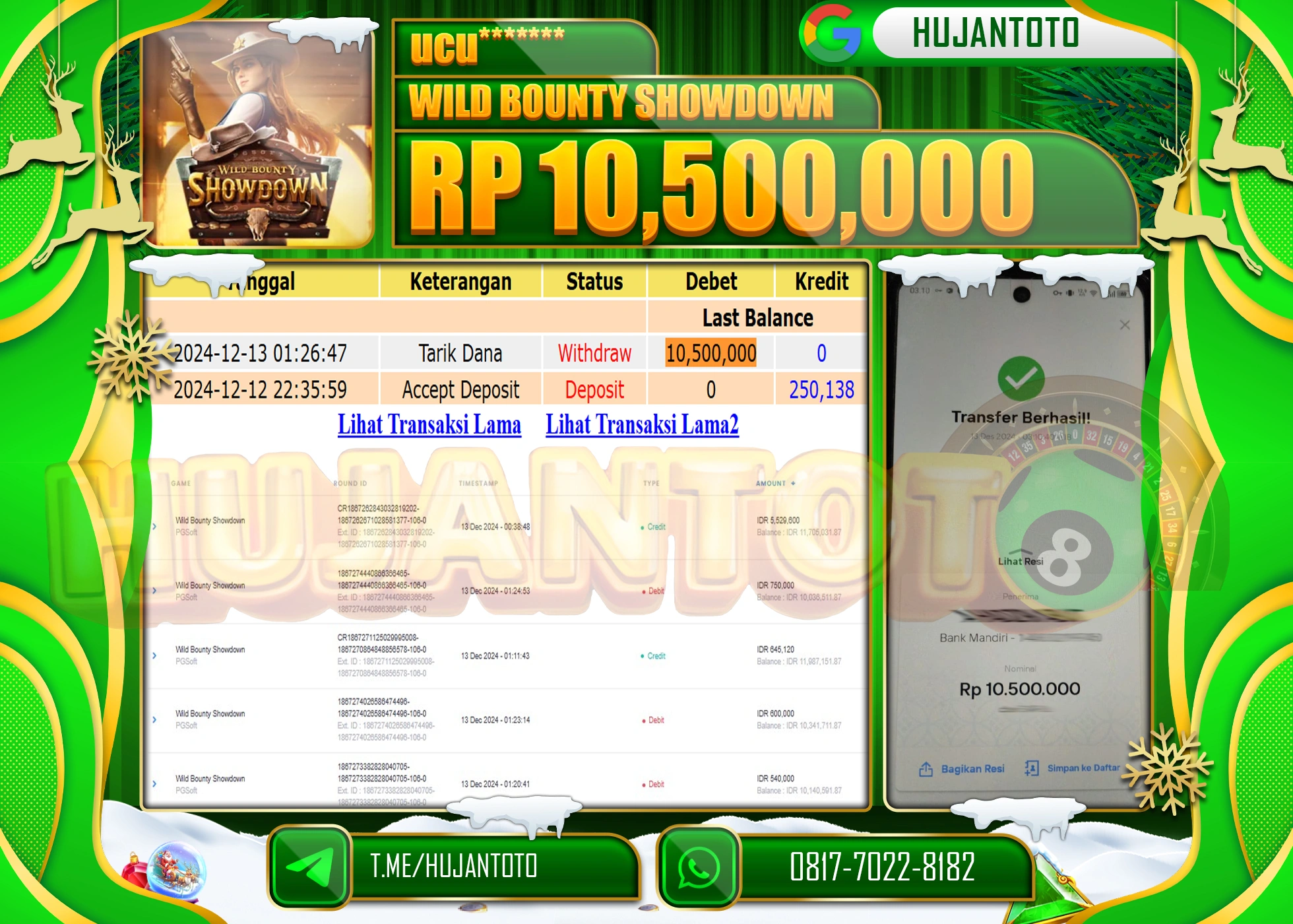 HUJANTOTO KEMENANGAN YANG DI RAIH DI STARLIGHT SLOT WILD BOUNTY SHOWDOWN  - 10,000,000 - TERBAYAR LUNAS