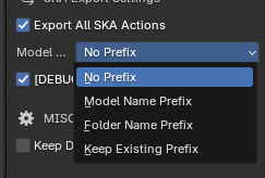 Animated export settings
