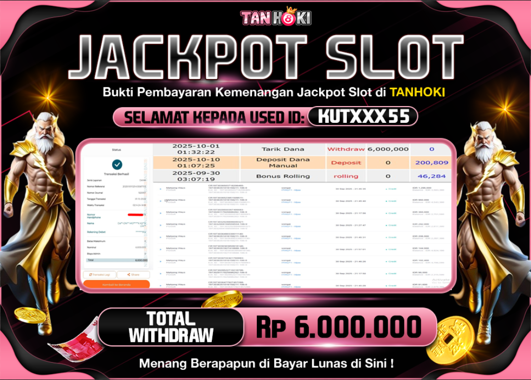 TANHOKI JACKPOT SLOT MAHJONG WAYS Rp.6.000.000,- LUNAS