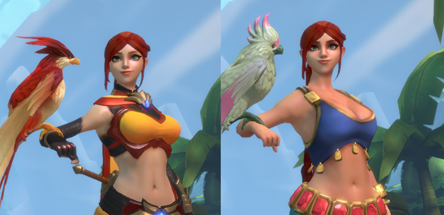 Cassies Face Before And After Equipping Sun Kissed Skin Rpaladins 
