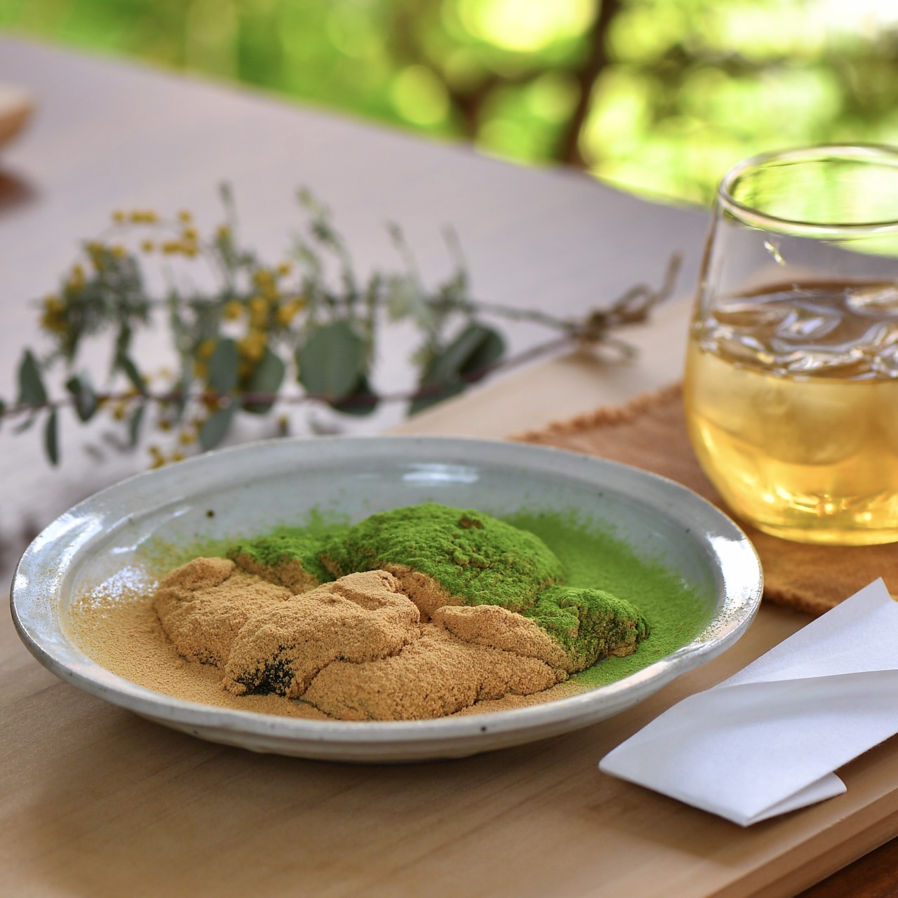 イチ推し 「抹茶わらび餅セットほうじ茶つき」