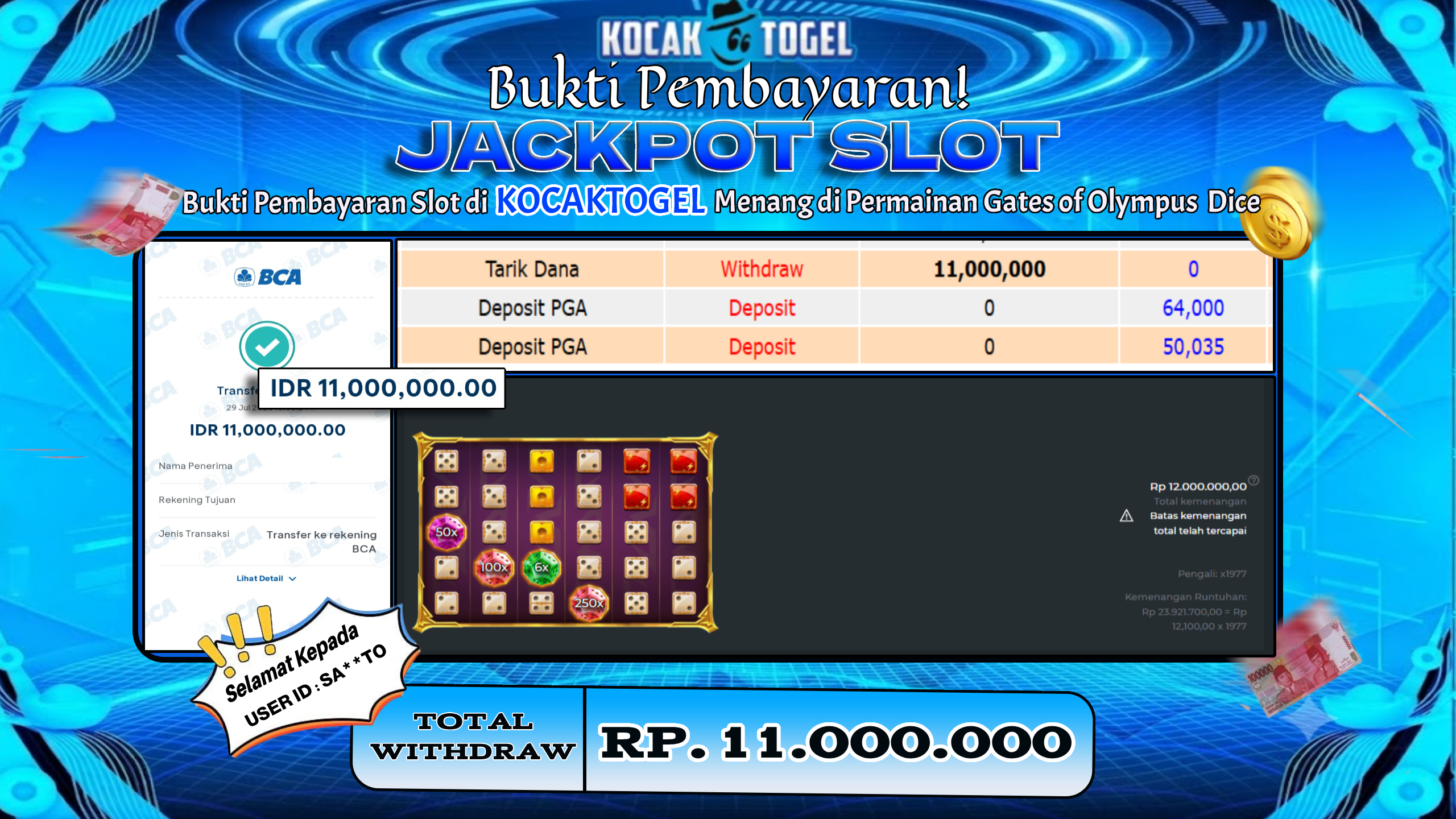 🏆 BUKTI KEMENANGAN Gates of Olympus 1000 Dice  MEMBER KOCAKTOGEL  🏆