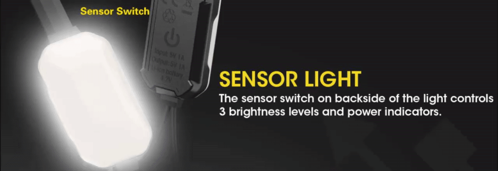 Control brightness with sensor switch.