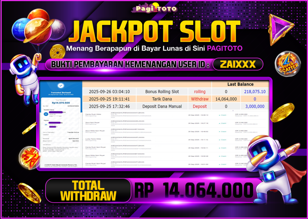 HAPPY JACKPOT MEMBER PAGITOTO SLOT CANDY RUSH WILDS Rp 14.064.000-, - LUNAS