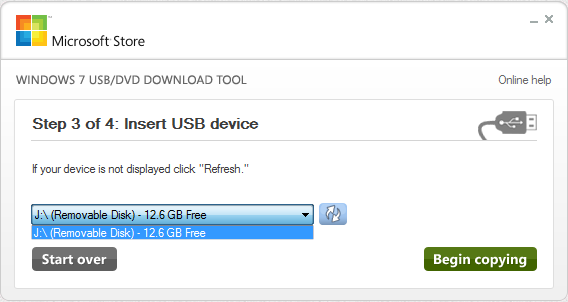 Windows 7 USB DVD download Tool прекращена работа программы "Microsoft Store ISO dackup Tool".