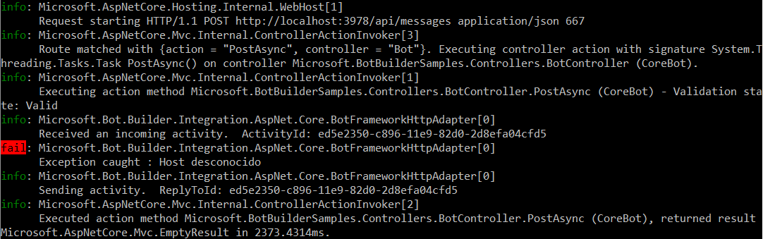 Unknown Host error in the logger