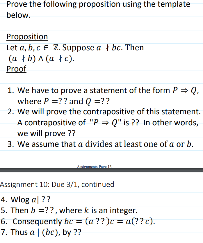 Solved Prove The Following Proposition Using The Template | Chegg.com