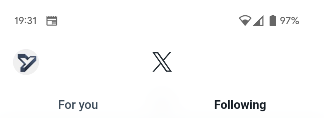 Pixel5でTwitterのロゴがXへと切り替わった瞬間をスクリーンショットした場面