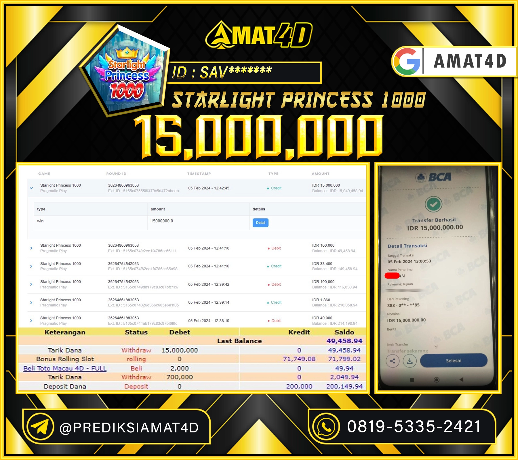 AMAT4D JACKPOT SLOT STARLIGH PRINCESS 1000 Rp.15.000.000 BERHASIL DI BAYAR LUNAS
