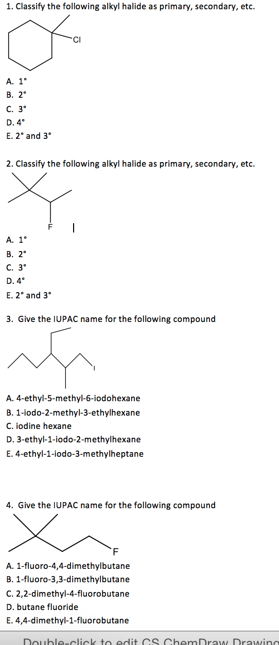 Solved: Classify The Following Alkyl Halide As Primary, Se... | Chegg.com