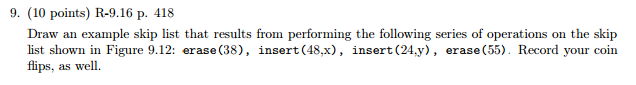 Draw an example skip list that results from | Chegg.com