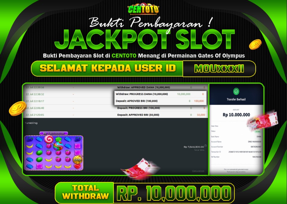 BUKTI JACKPOT LUNAS CENTOTO  RP 10.000.000,-LUNAS