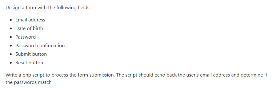 Design A Form With The Following Fields Email Chegg