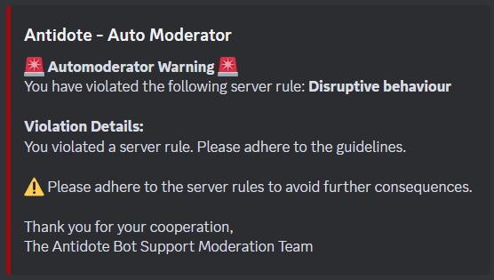 warning