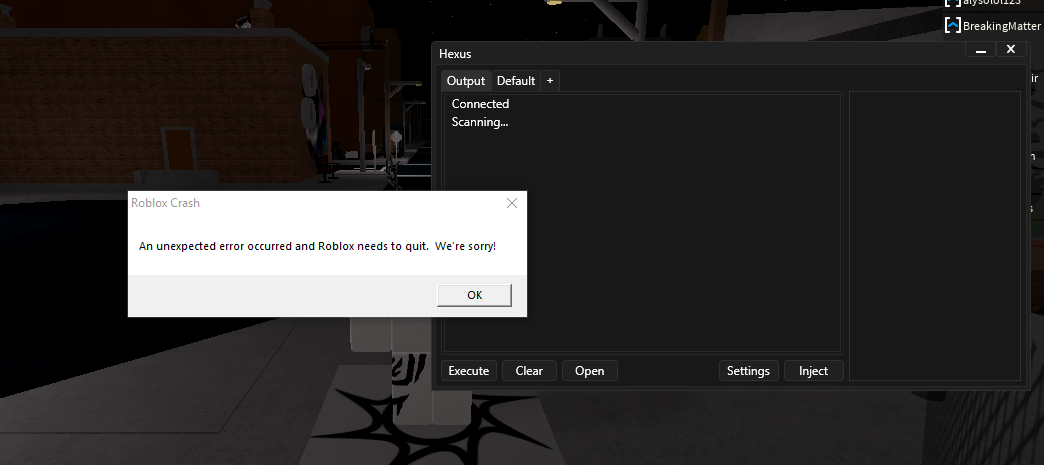 An Unexpected Error Occurred And Roblox Needs To Quit Were Sorry
