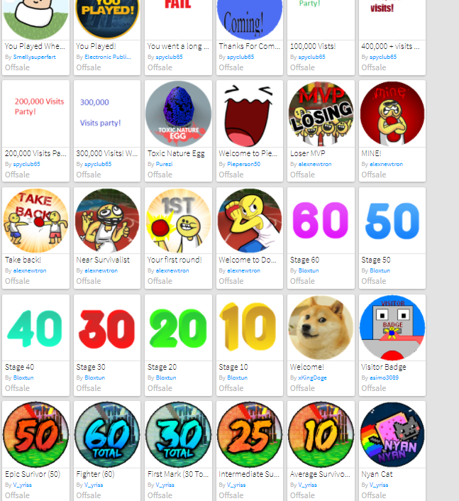 roblox badges 2009