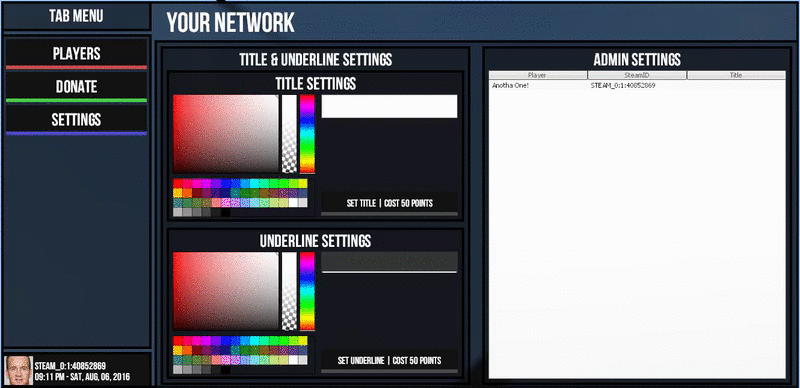 Shows the titles/Colors Customize Shows the titles/Colors Customize