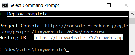 Firebase tools deploy complete
