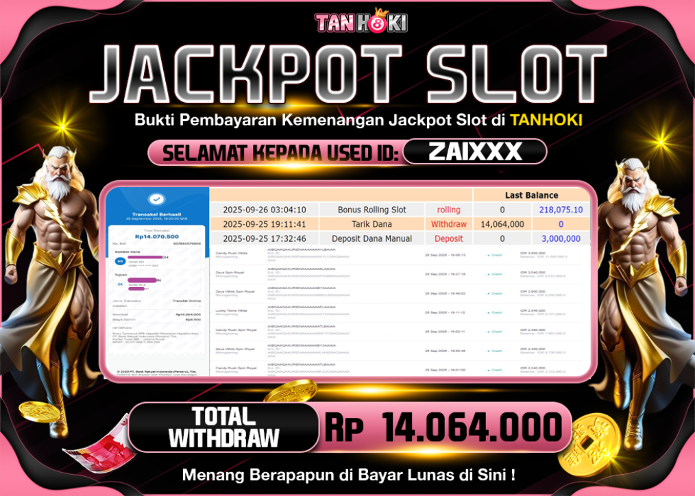 TANHOKI JACKPOT SLOT CANDY RUSH WILDS  Rp.14.064.000,- LUNAS