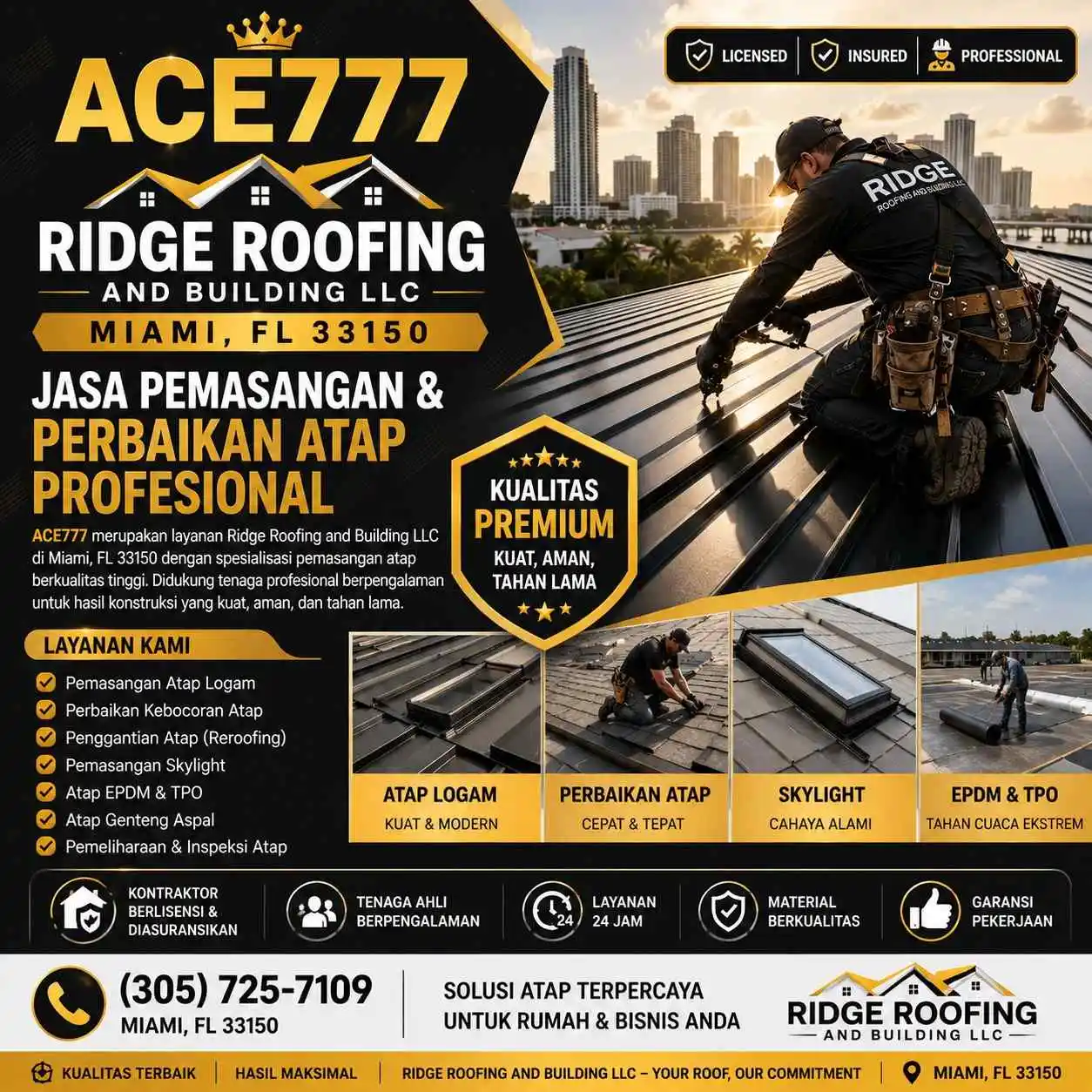 ACE777 ♔ Ridge Roofing and Building LLC Miami FL Jasa Pemasangan & Perbaikan Atap Profesional