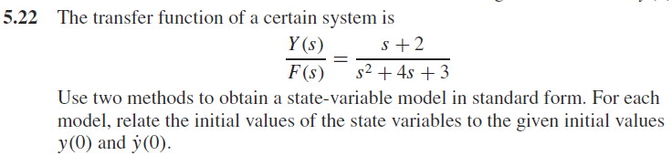 Solved 5.22 The transfer function of a certain system is Y | Chegg.com